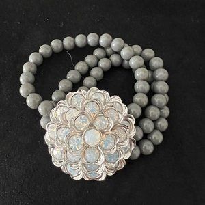 Lia Sophia 3 Strand Beaded flower bracelet